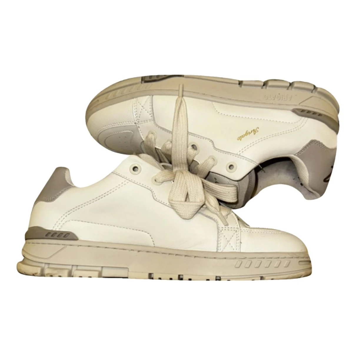 Pre-owned Axel Arigato Leather Low Trainers In Beige