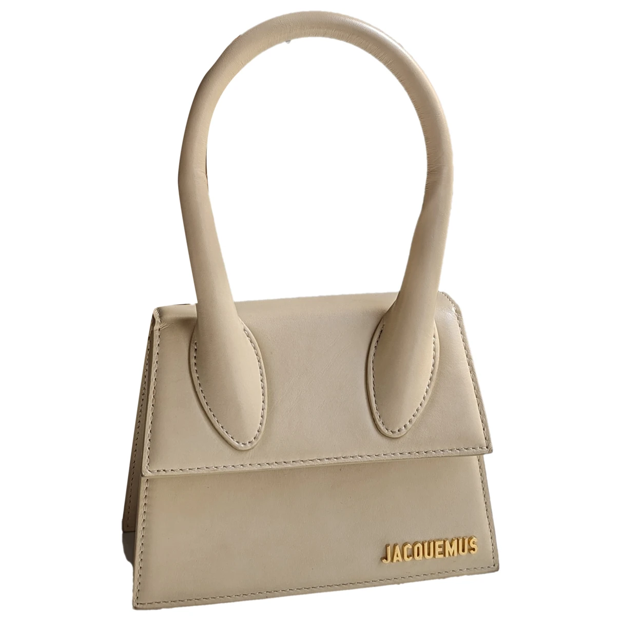 Pre-owned Jacquemus Leather Crossbody Bag In Beige