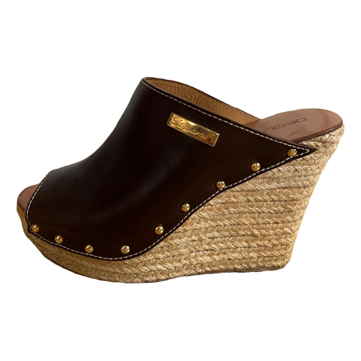 Pre-owned Dsquared2 Leather Mules & Clogs In Brown