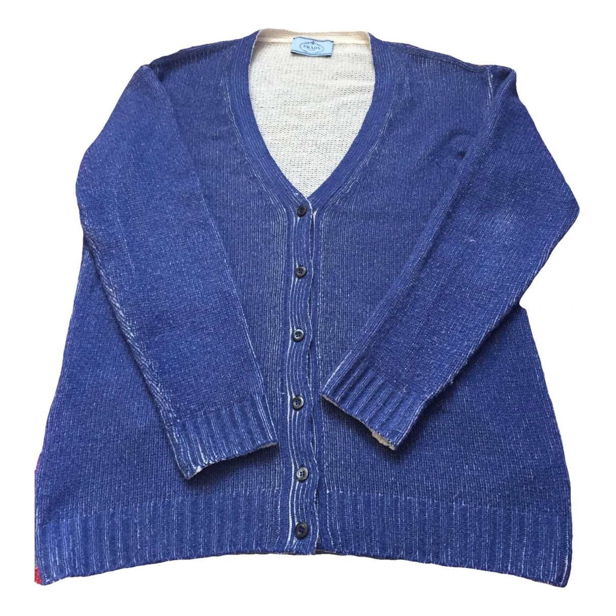 Pre-owned Prada Wool Cardi Coat In Blue