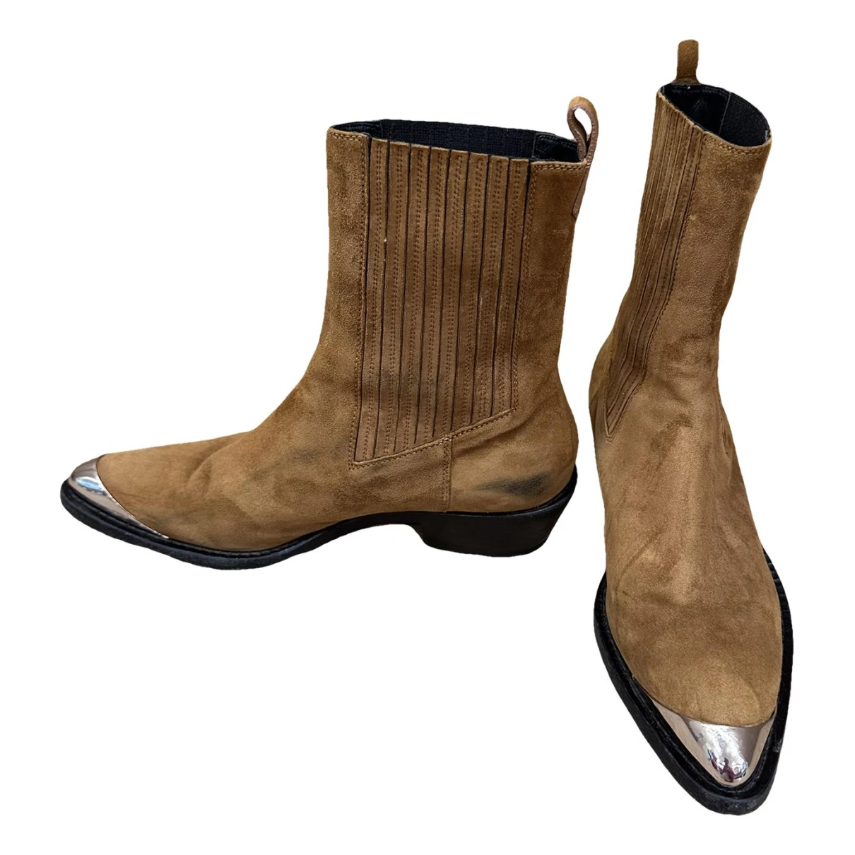 Pre-owned Ermanno Scervino Western Boots In Brown