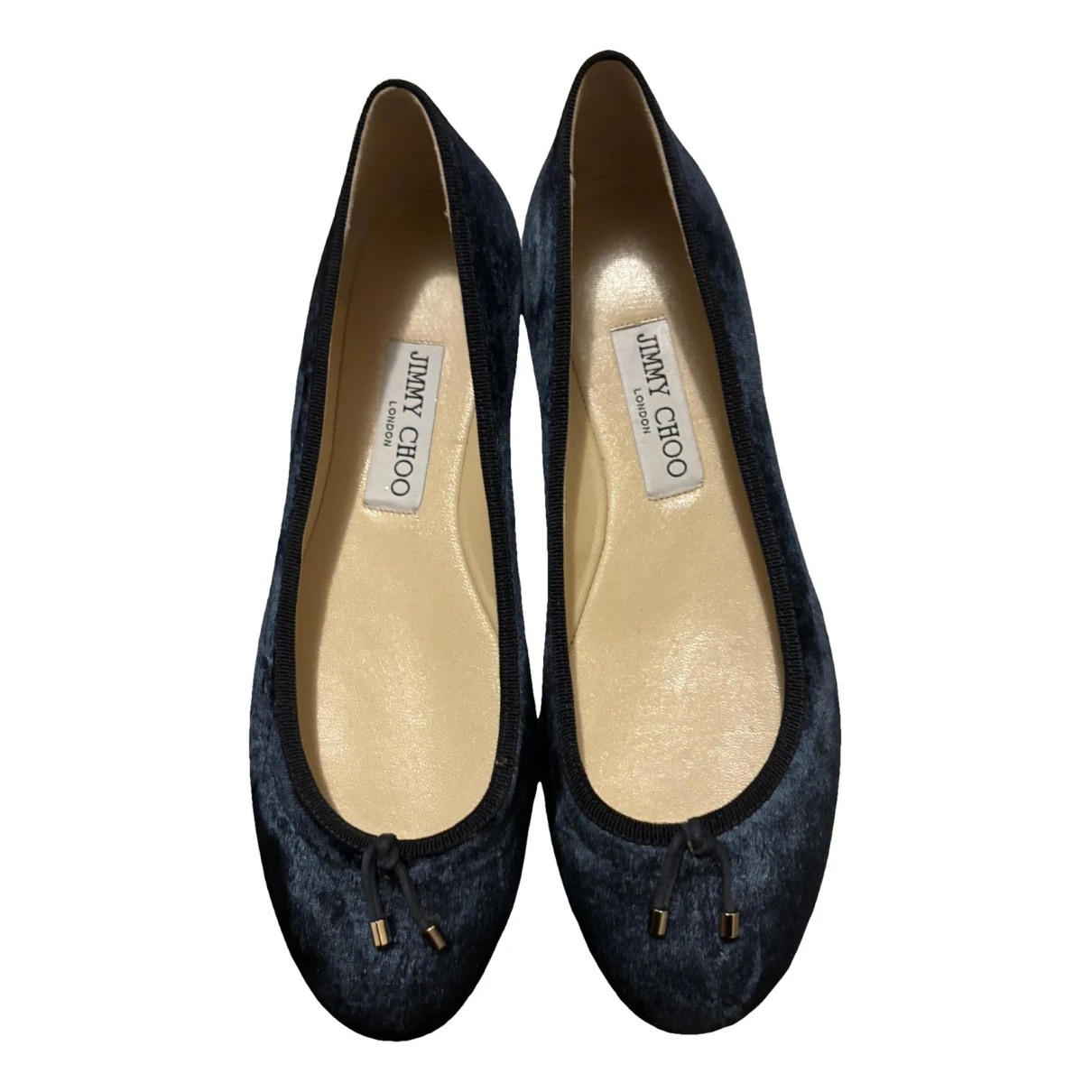 Pre-owned Jimmy Choo Pony-style Calfskin Ballet Flats In Blue