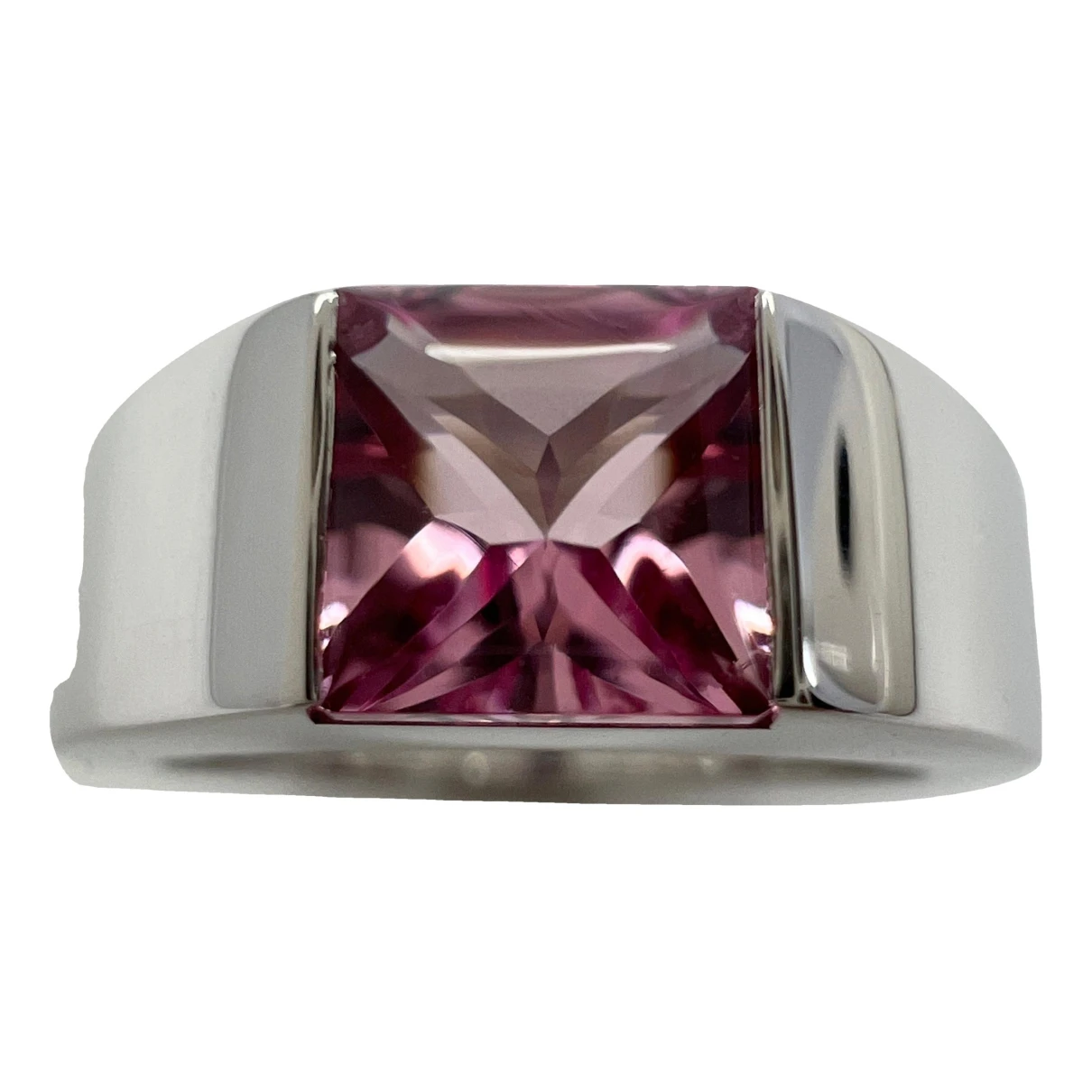 Pre-owned Cartier Tank White Gold Ring In Pink