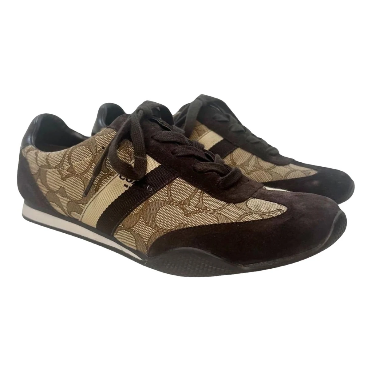 Pre-owned Coach Trainers In Brown
