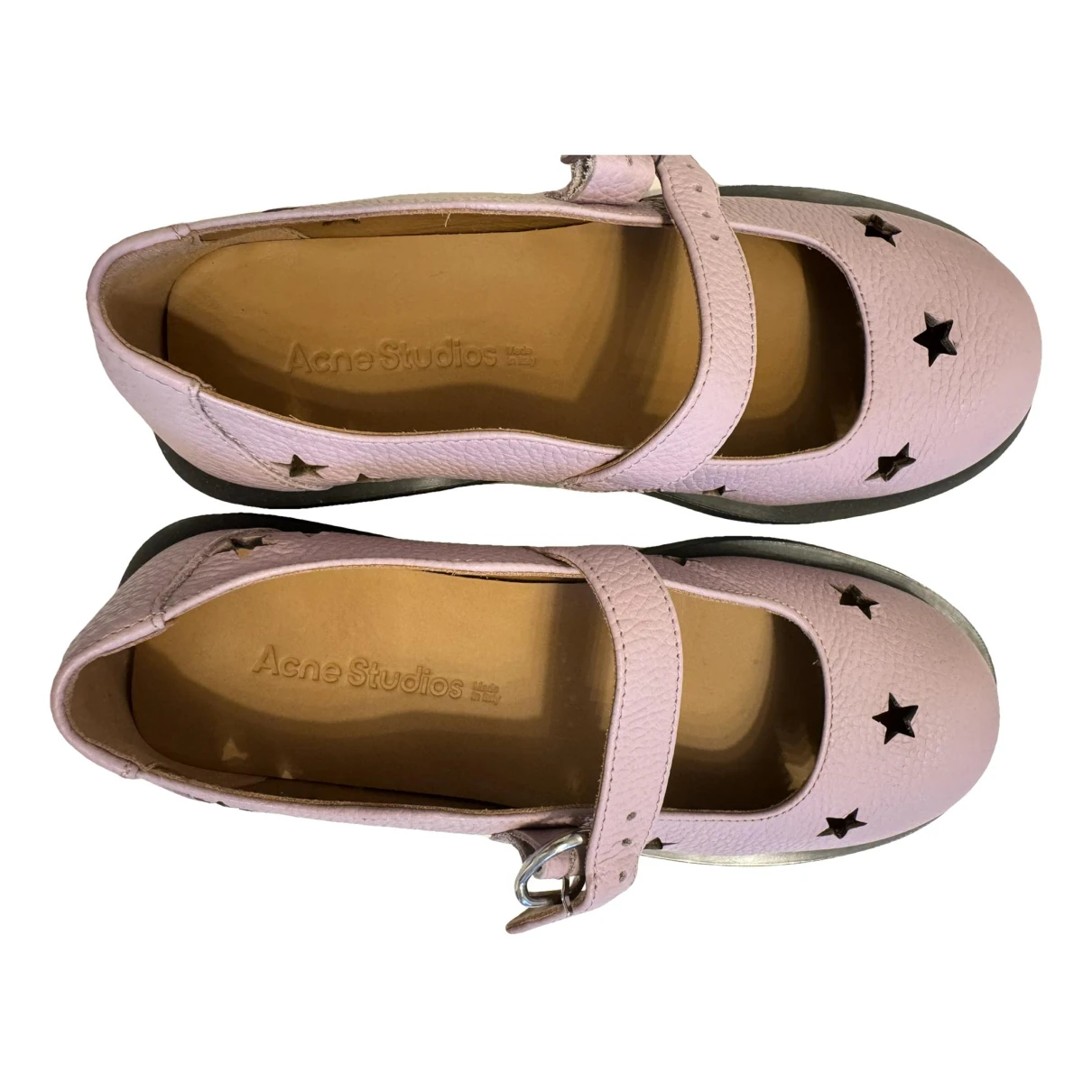Pre-owned Acne Studios Leather Flats In Purple