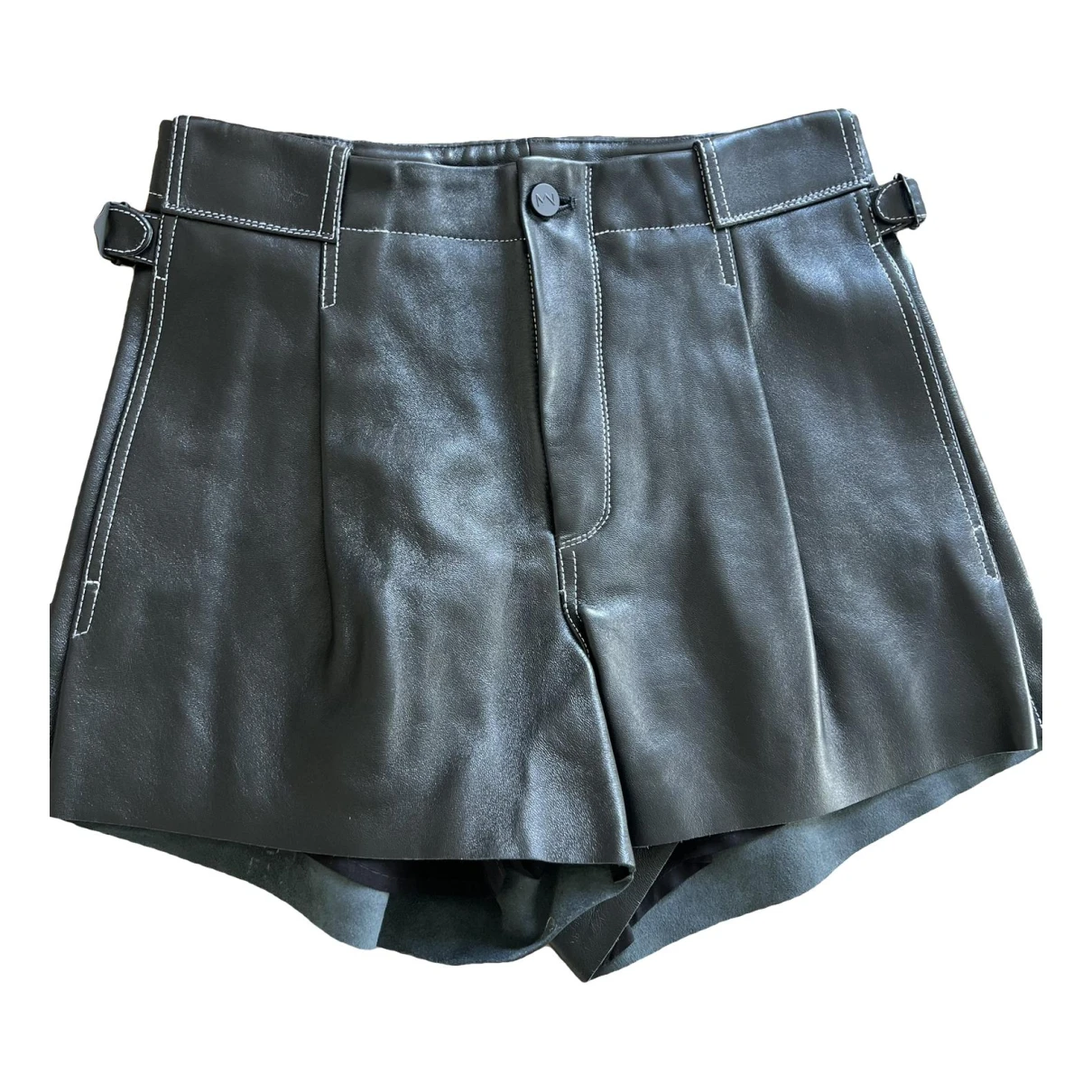 Pre-owned The Mannei Leather Shorts In Black