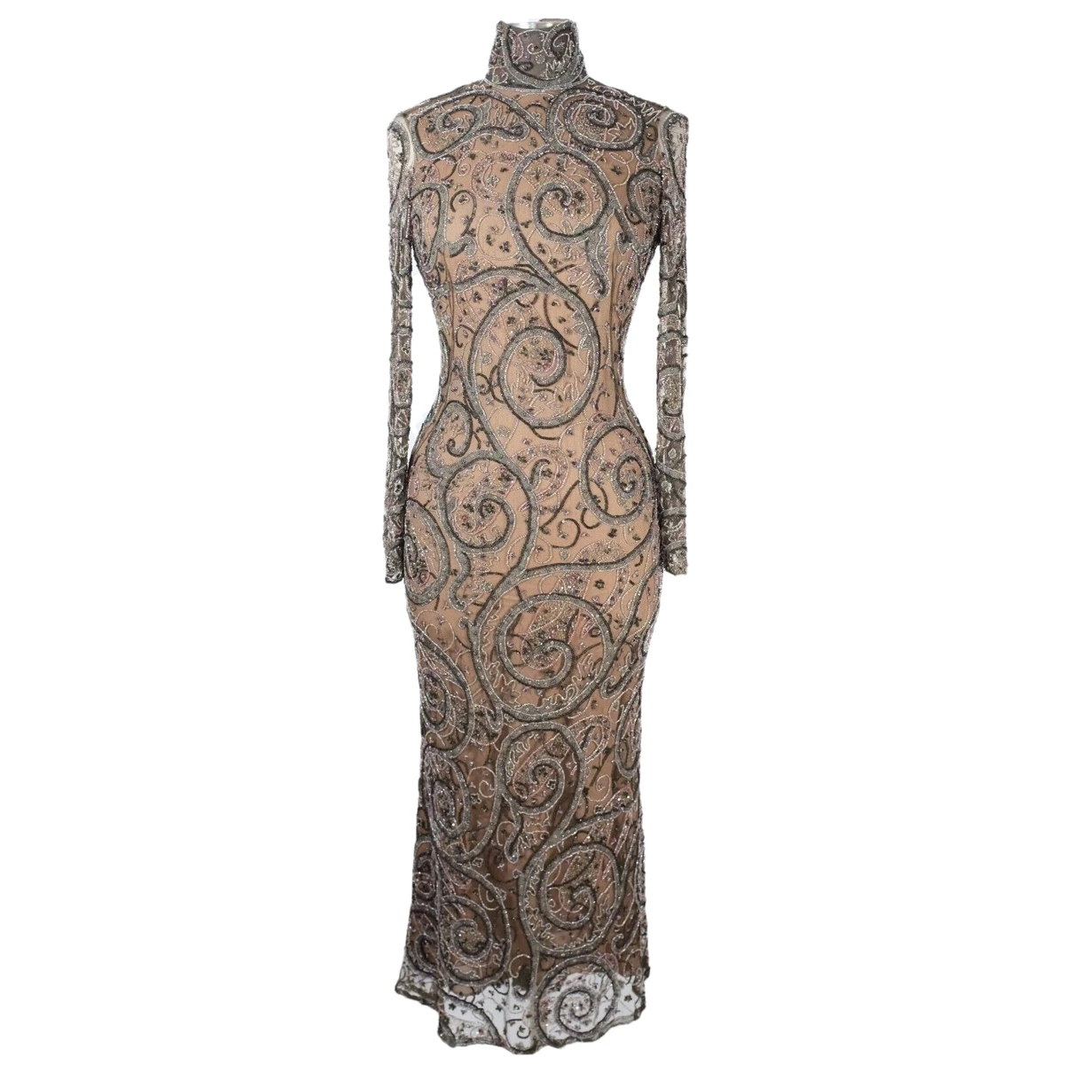 Pre-owned Ralph Lauren Silk Dress In Brown