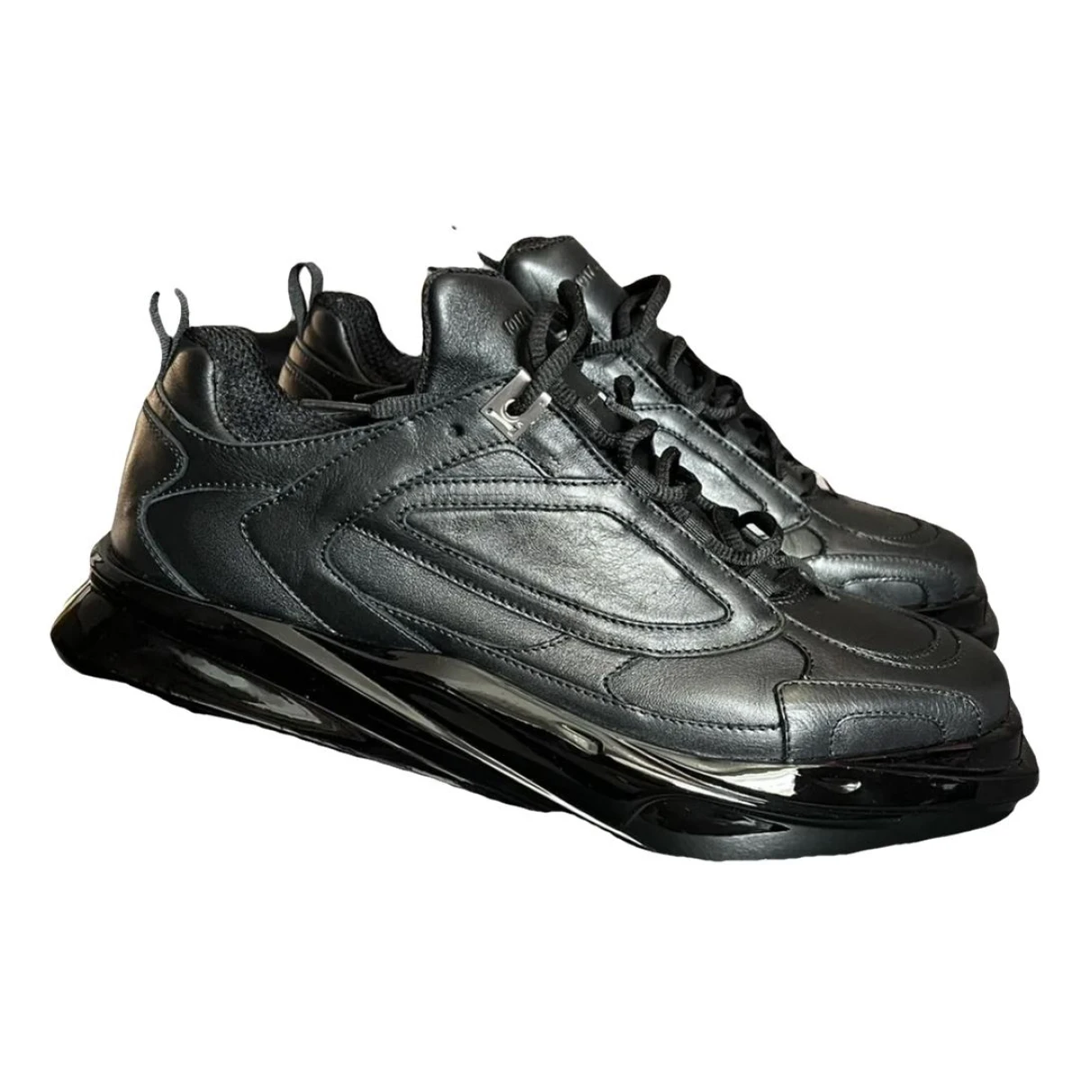 Pre-owned Alyx Leather Low Trainers In Black