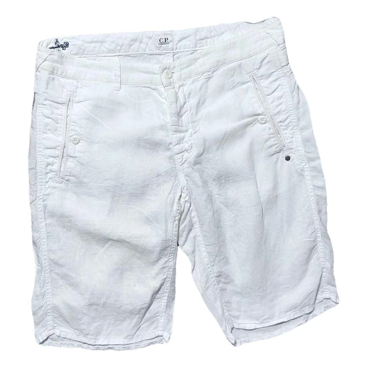 Pre-owned C.p. Company Linen Short In White