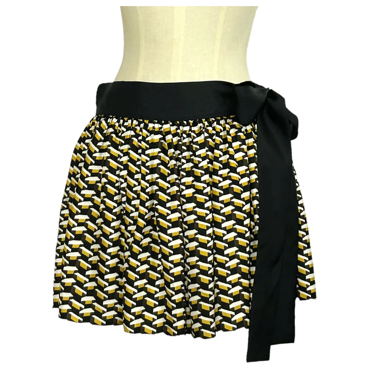 Pre-owned Prada Silk Mini Skirt In Multicolour