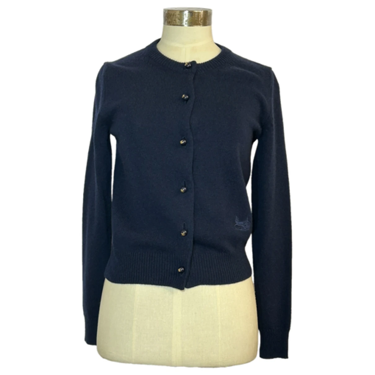 Pre-owned Celine Cashmere Cardigan In Blue