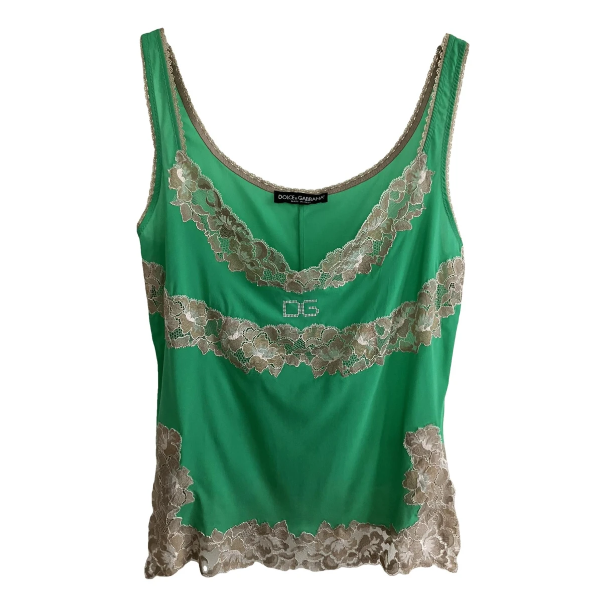 Pre-owned Dolce & Gabbana Silk Vest In Green