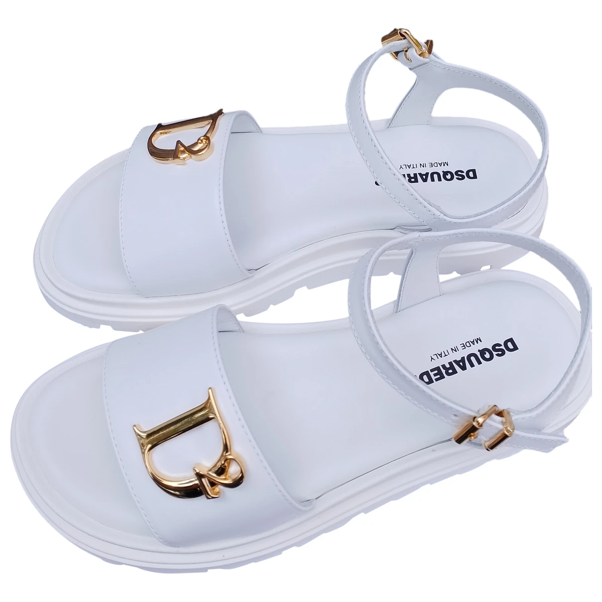 Pre-owned Dsquared2 Leather Sandal In White