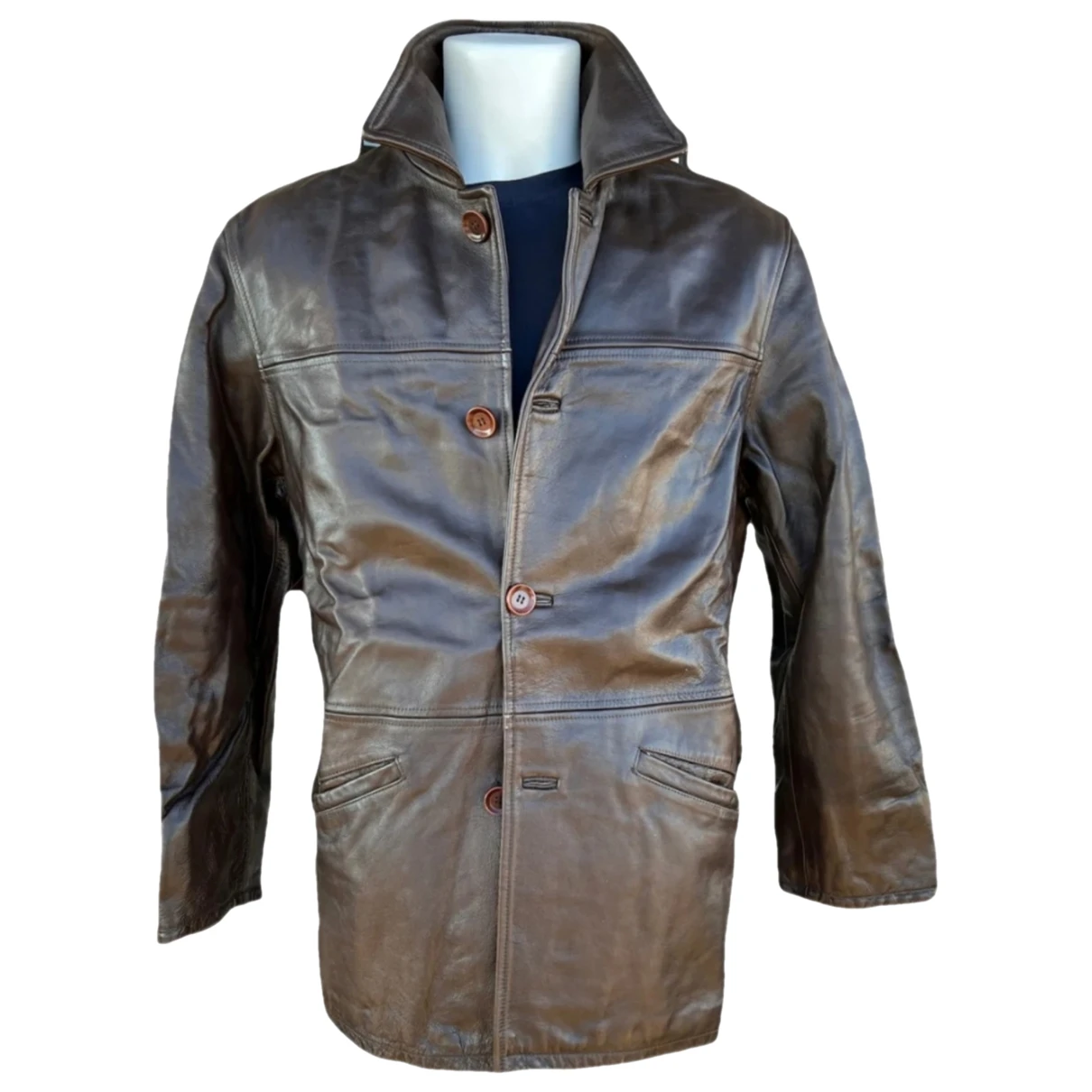 Pre-owned Jeckerson Leather Coat In Brown
