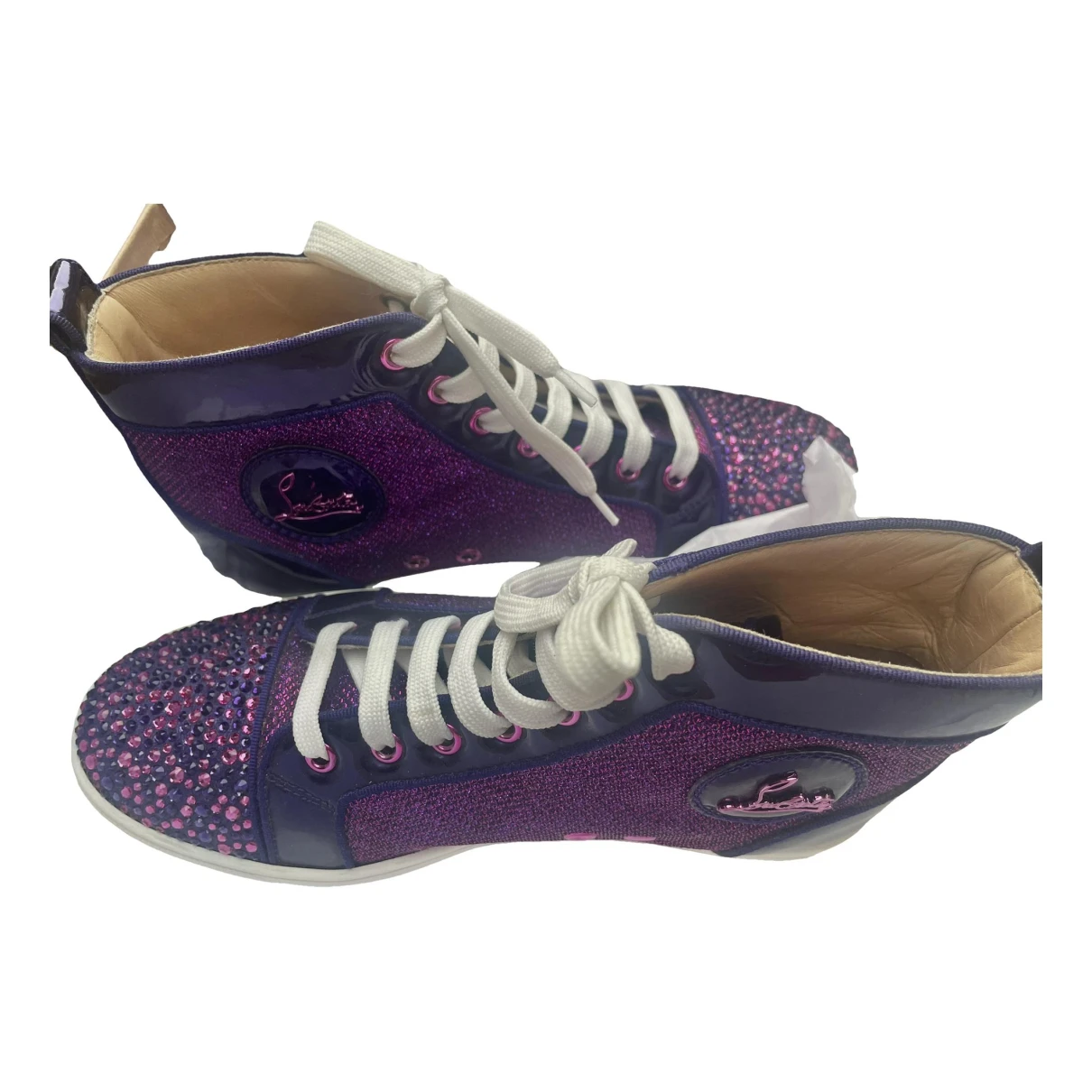 Pre-owned Christian Louboutin Leather Trainers In Multicolour