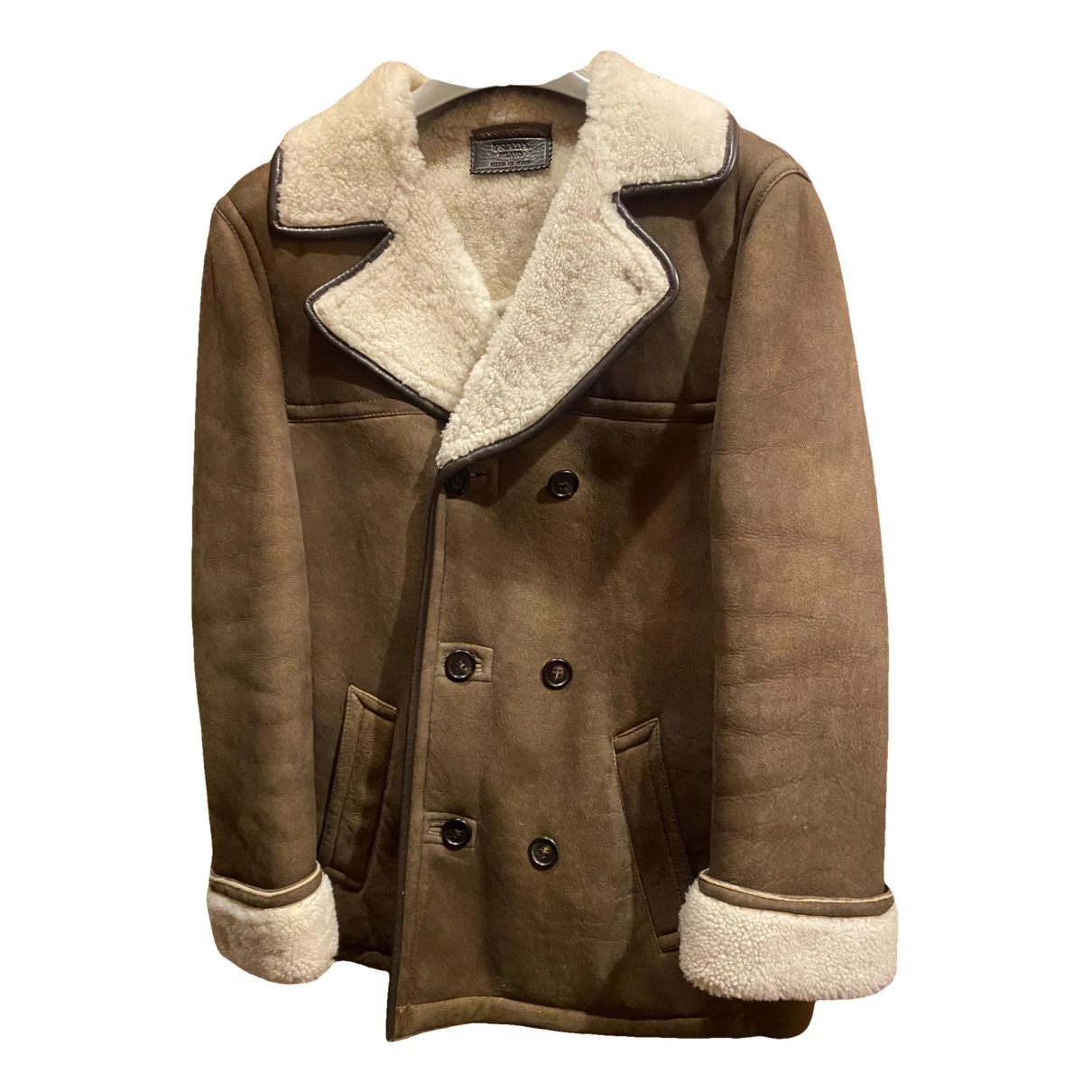 Pre-owned Prada Shearling Jacket In Brown