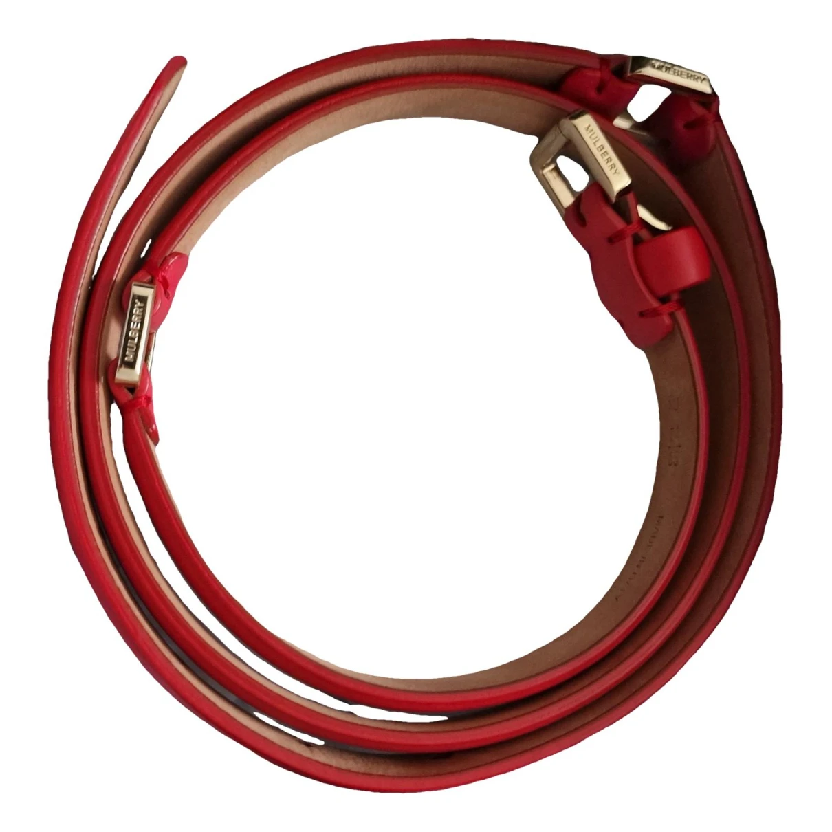 Pre-owned Mulberry Leather Belt In Red