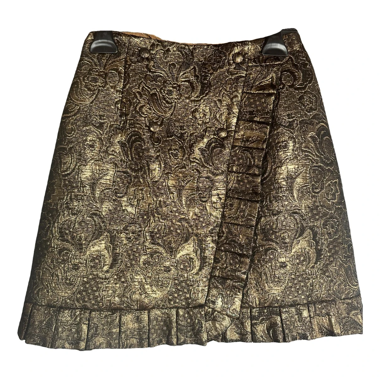 Pre-owned Sandro Mini Skirt In Gold