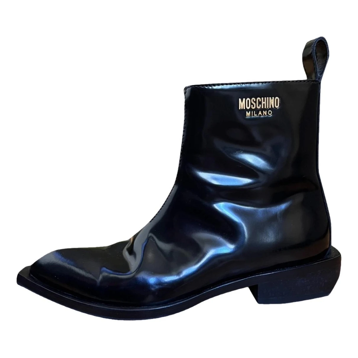 Pre-owned Moschino Leather Boots In Black