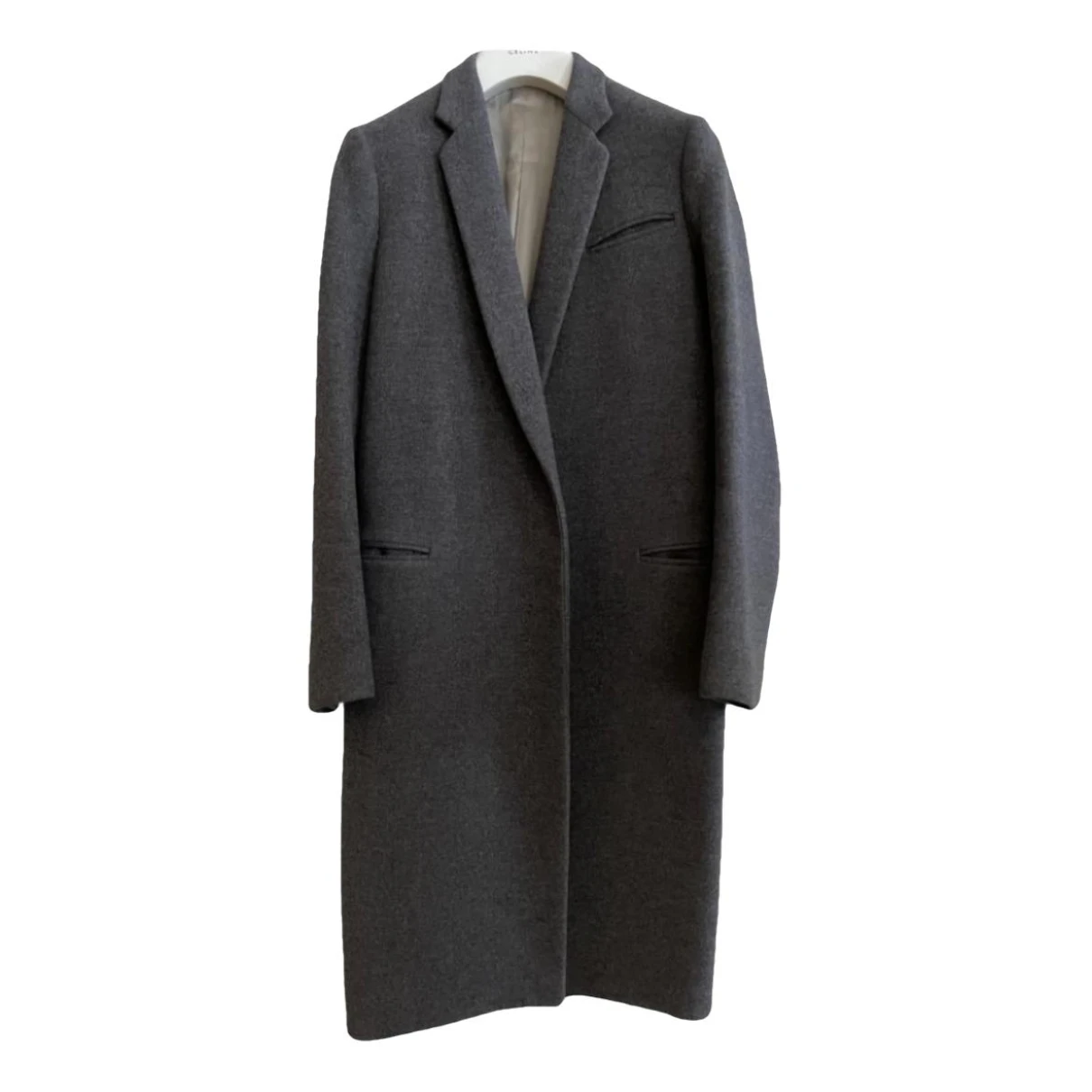 Pre-owned Celine Wool Coat In Grey