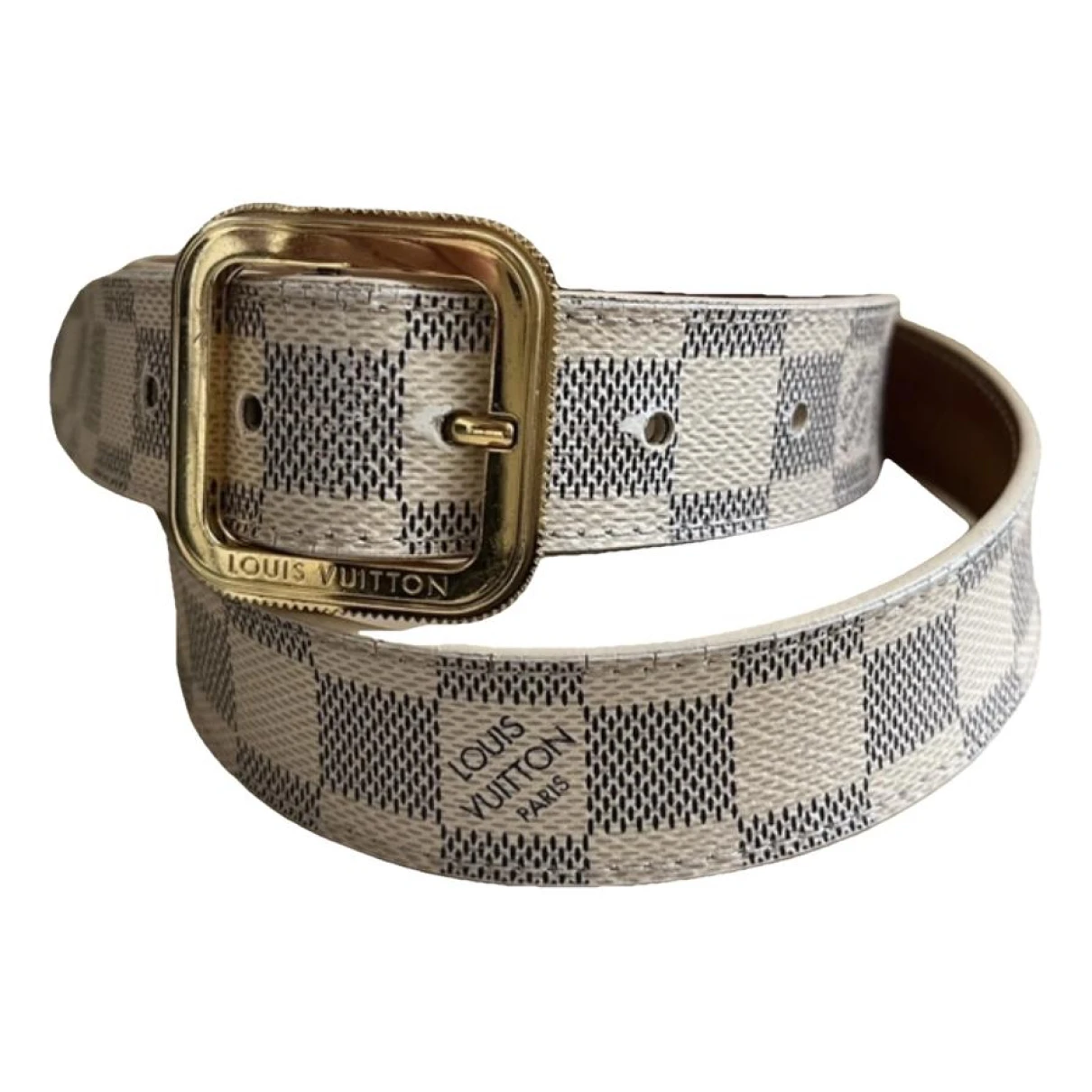 Pre-owned Louis Vuitton Cloth Belt In White