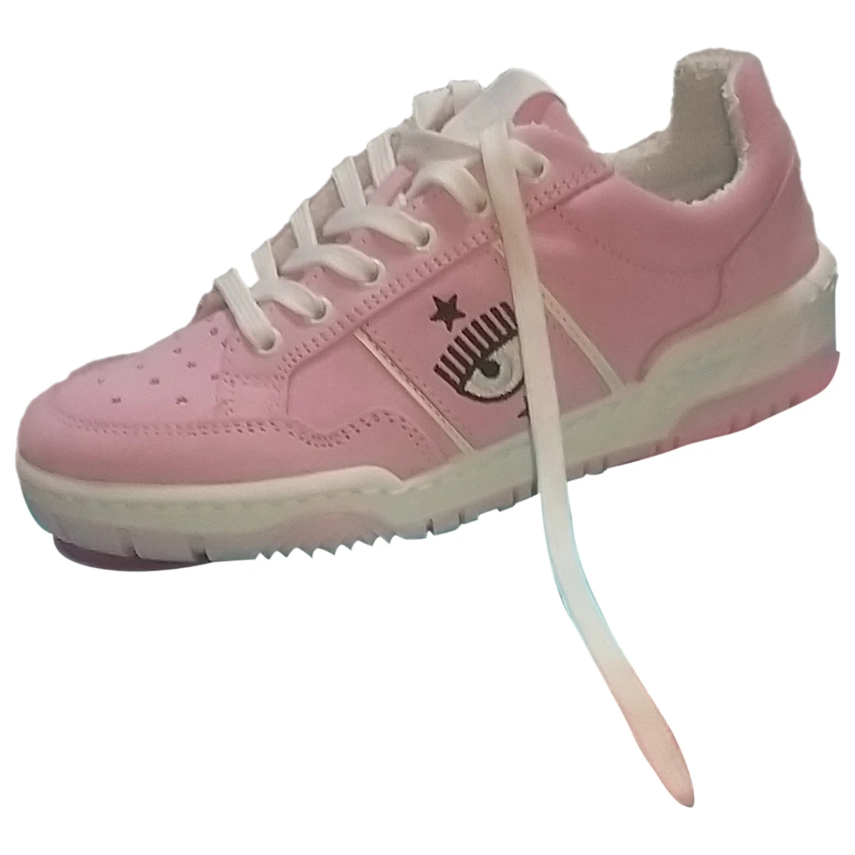Pre-owned Chiara Ferragni Leather Trainers In Pink