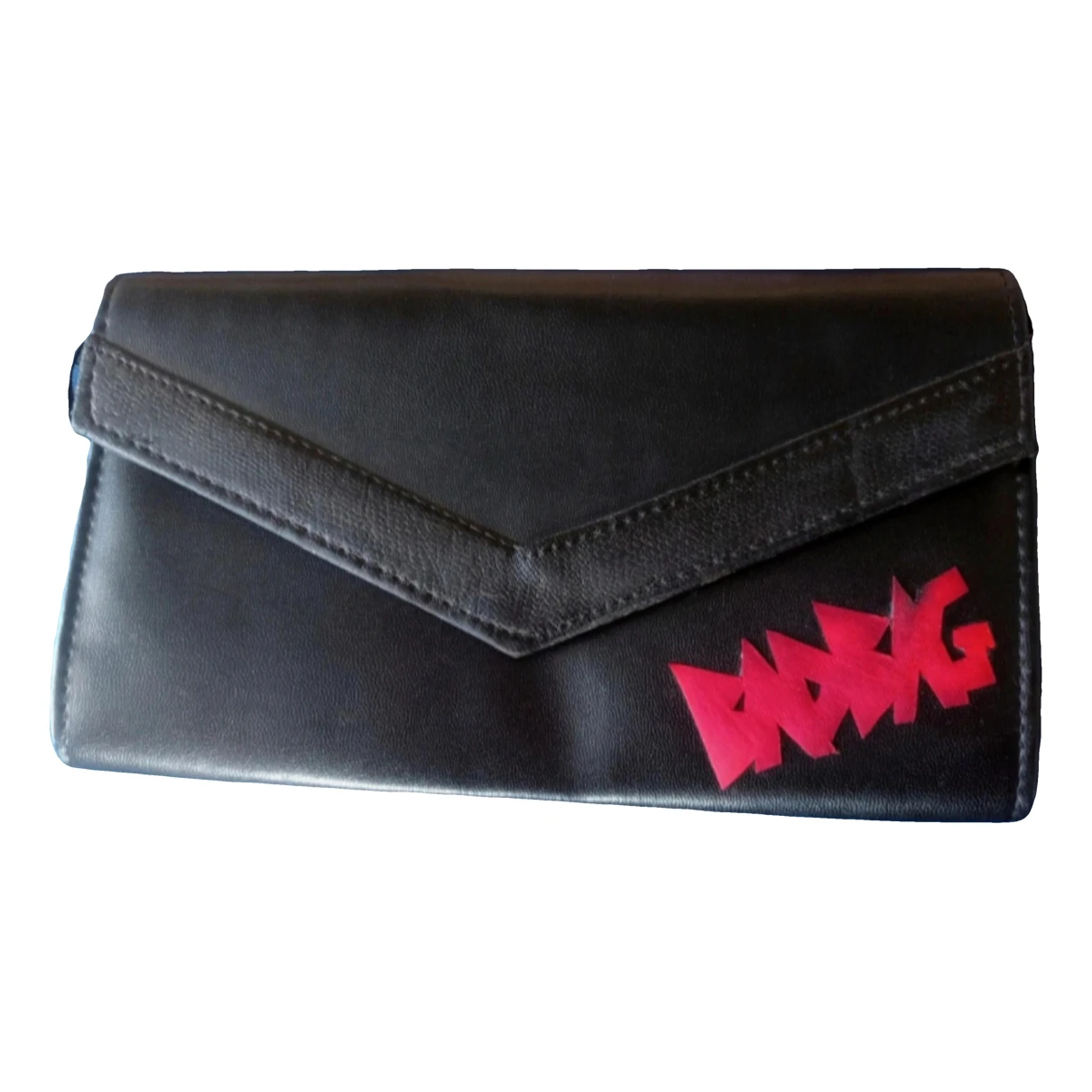 Pre-owned Custommade Leather Clutch Bag In Black