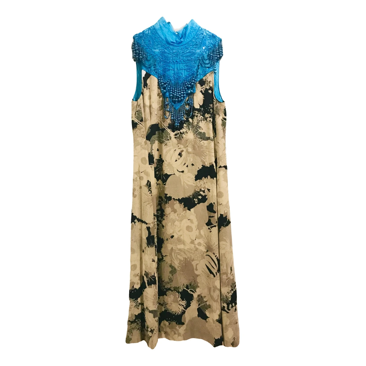 Pre-owned Dries Van Noten Silk Mid-length Dress In Blue