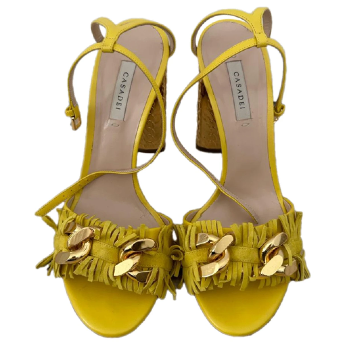 Pre-owned Casadei Leather Heels In Yellow