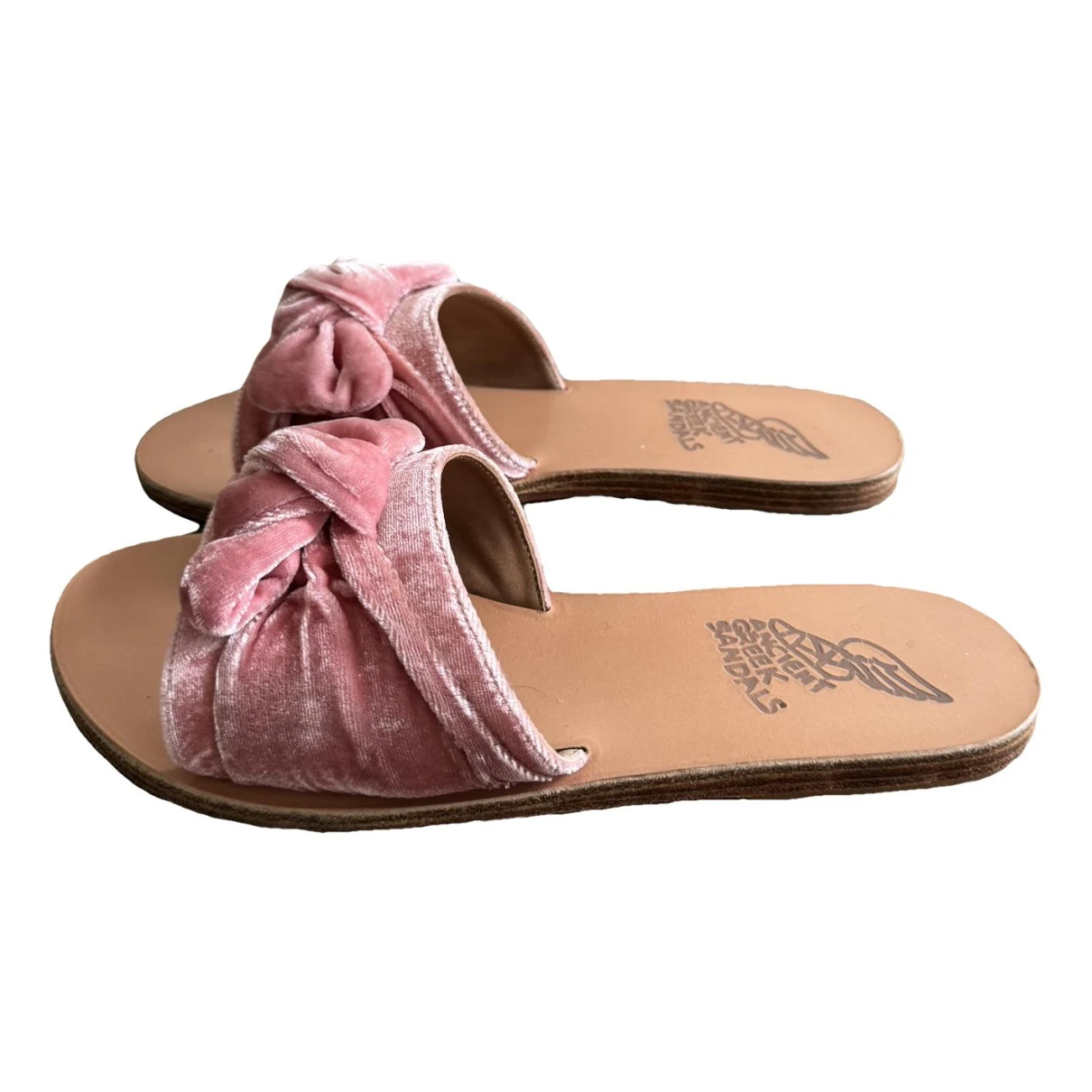 Pre-owned Ancient Greek Sandals Velvet Flats In Pink