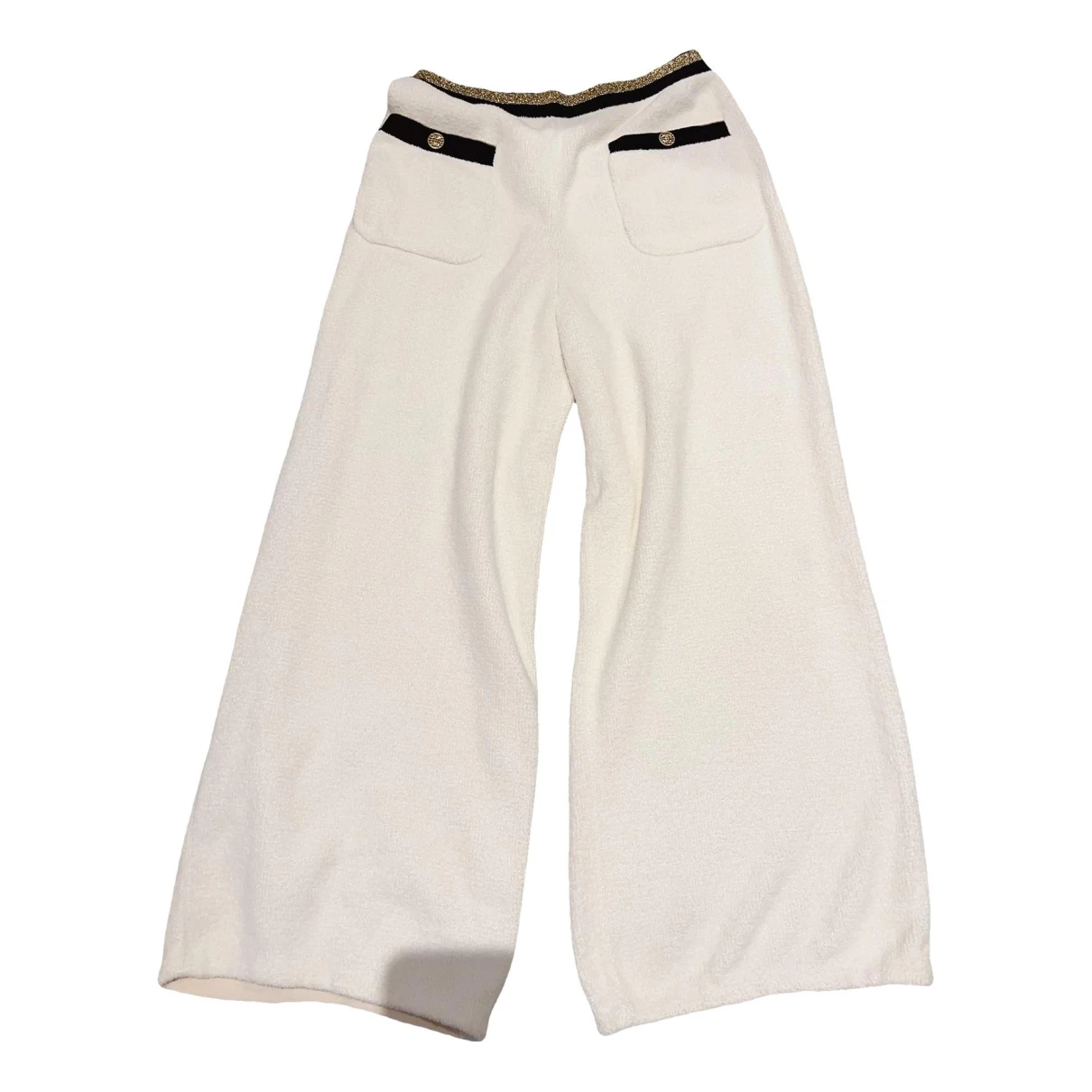 Pre-owned Chanel Trousers In White