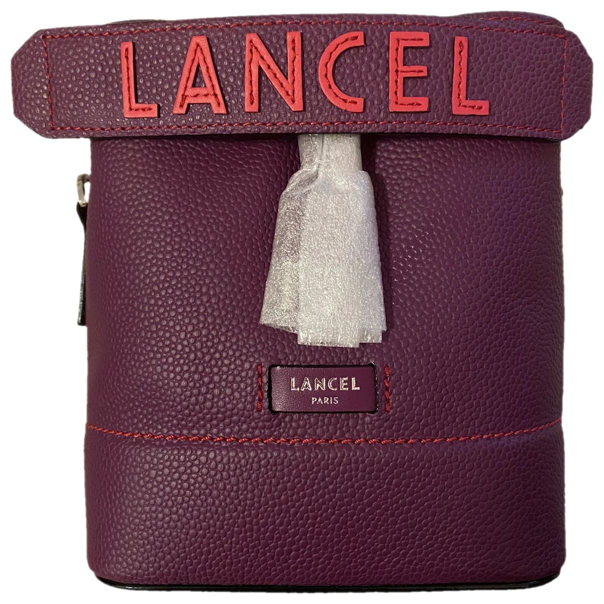 Pre-owned Lancel Ninon Leather Crossbody Bag In Purple