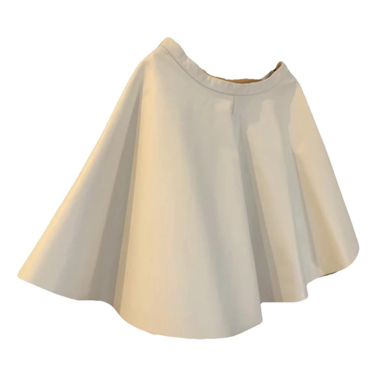 Pre-owned Neil Barrett Leather Mini Skirt In White