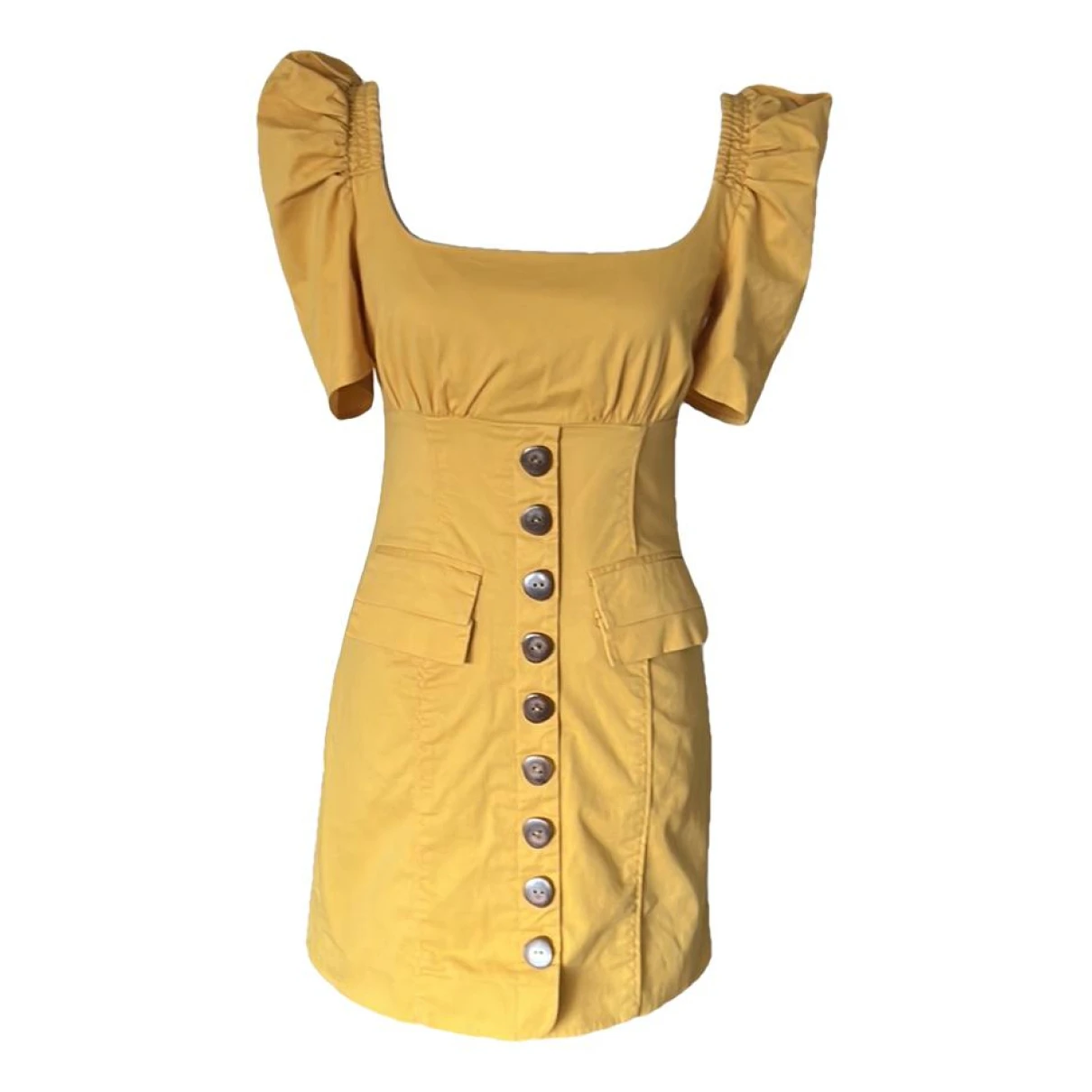 Pre-owned C/meo Collective Mini Dress In Yellow