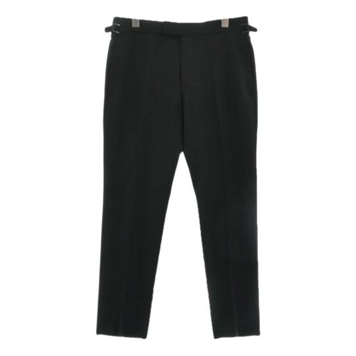 Pre-owned Tom Ford Wool Trousers In Black