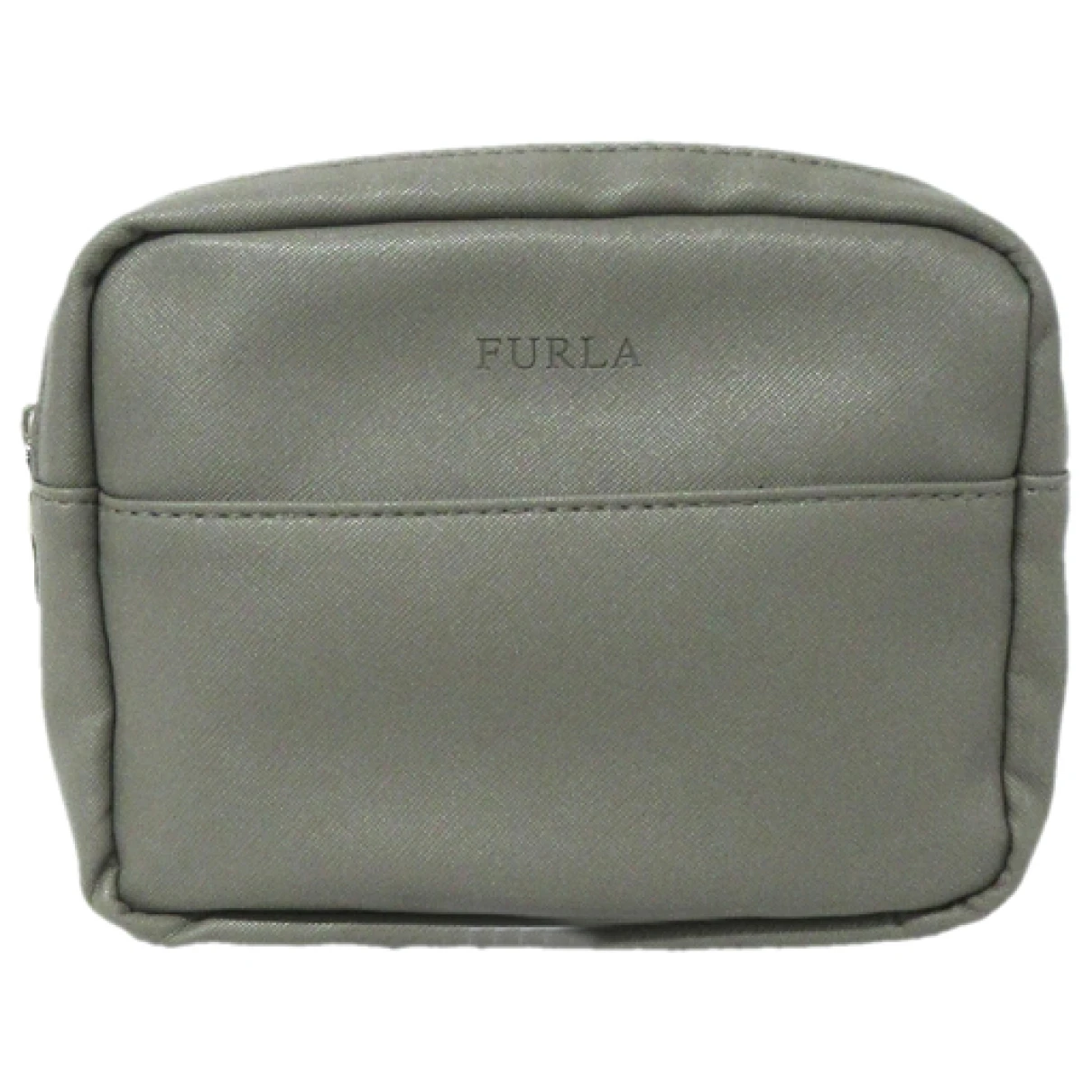 Pre-owned Furla Leather Clutch In Grey