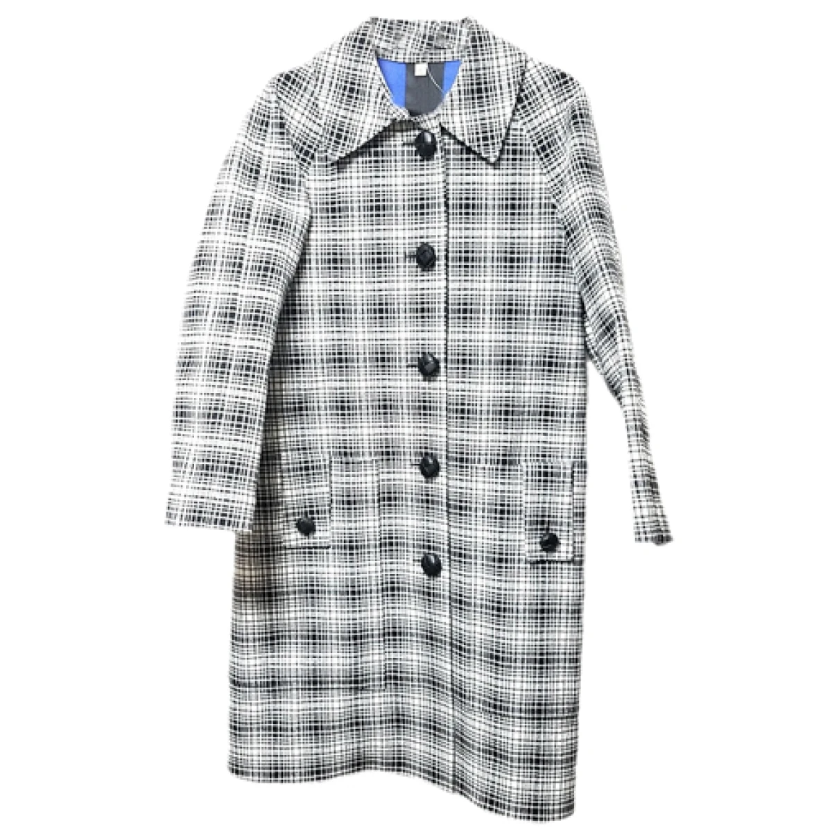 Pre-owned Burberry Wool Coat In White