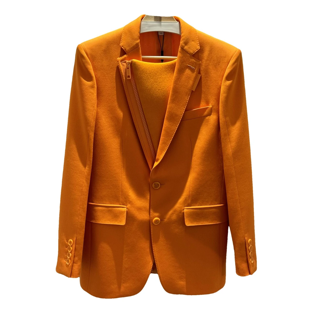 Pre-owned Burberry Wool Suit In Orange