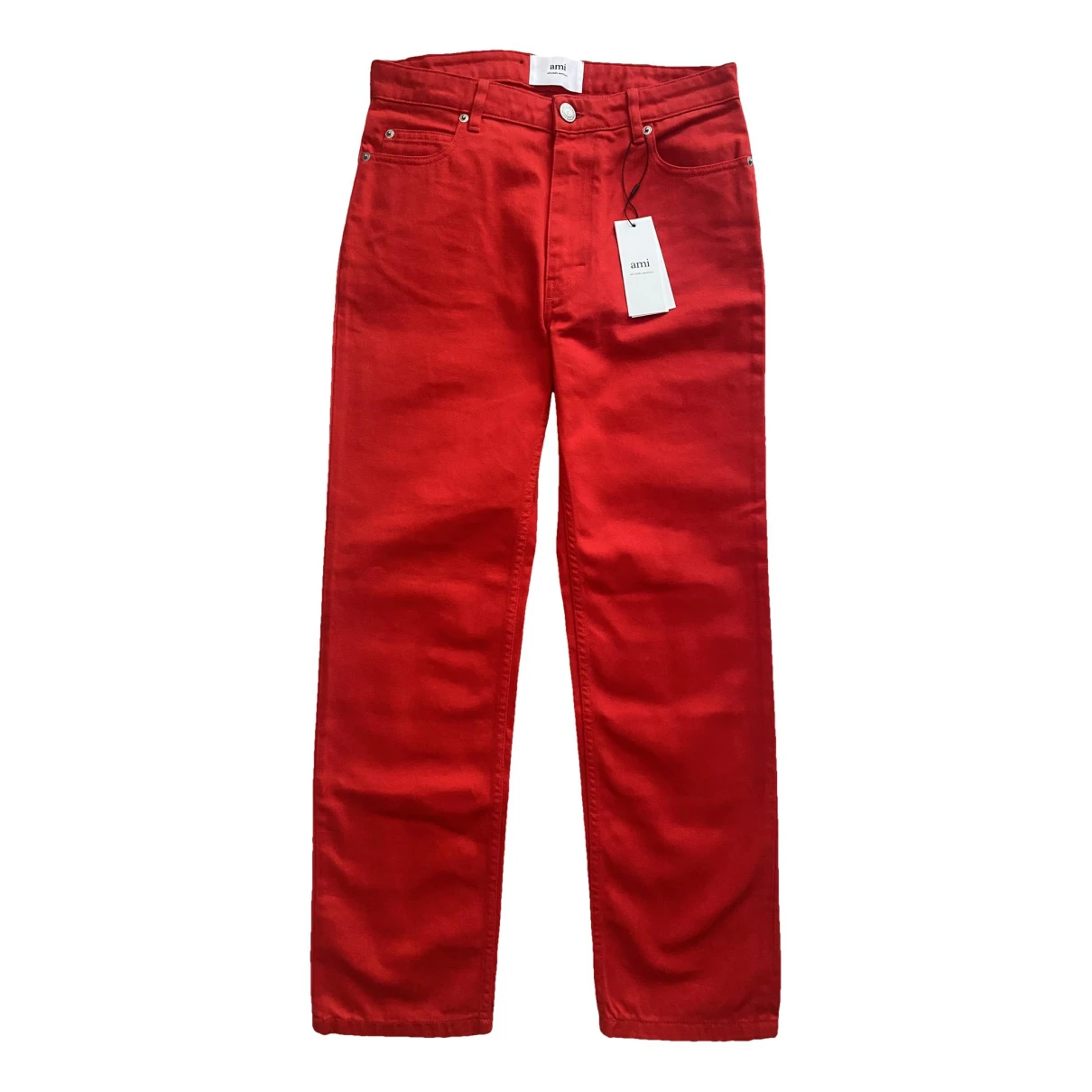 Pre-owned Ami Alexandre Mattiussi Straight Jeans In Red