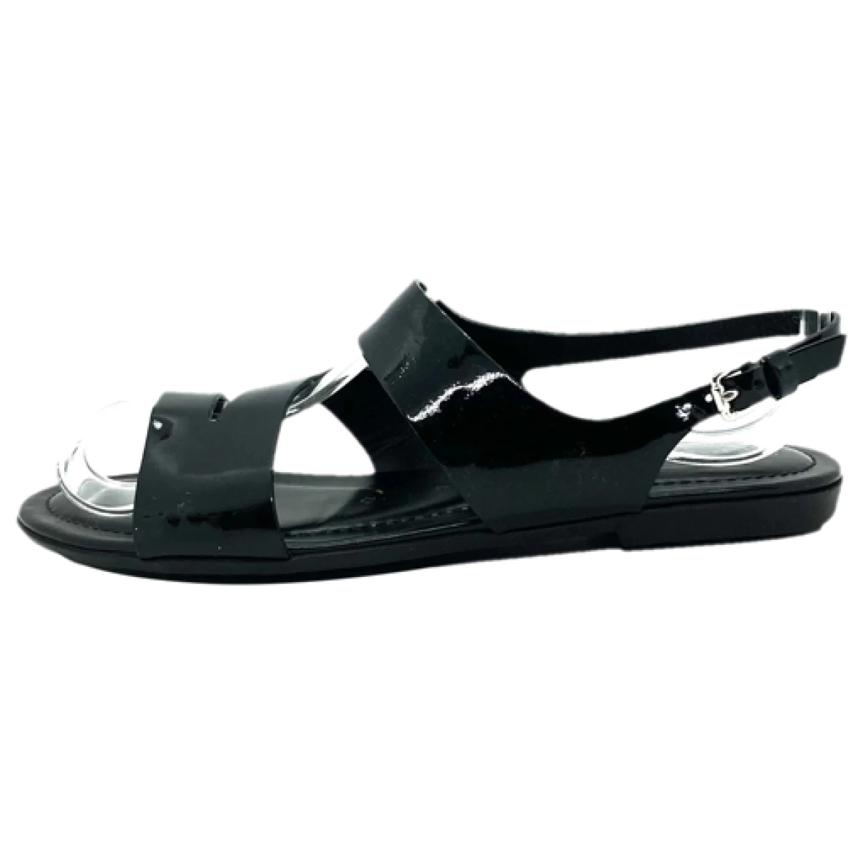 Pre-owned Tod's Patent Leather Sandals In Black