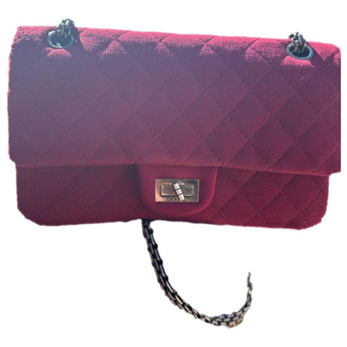 Pre-owned Chanel Timeless/classique Cloth Crossbody Bag In Burgundy