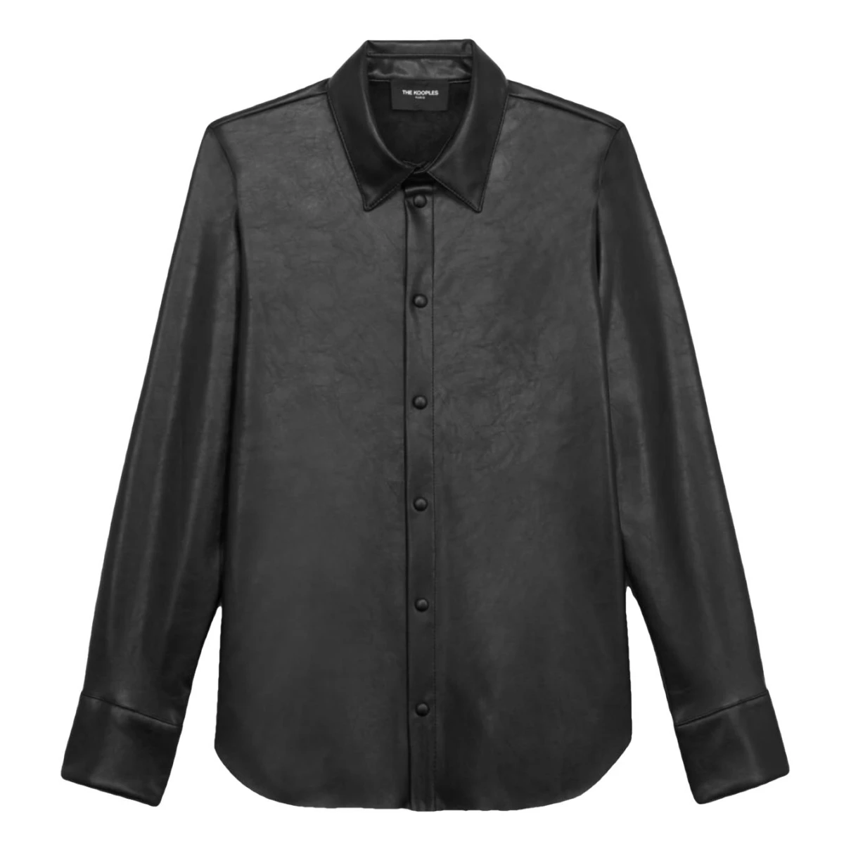 Pre-owned The Kooples Vegan Leather Shirt In Black