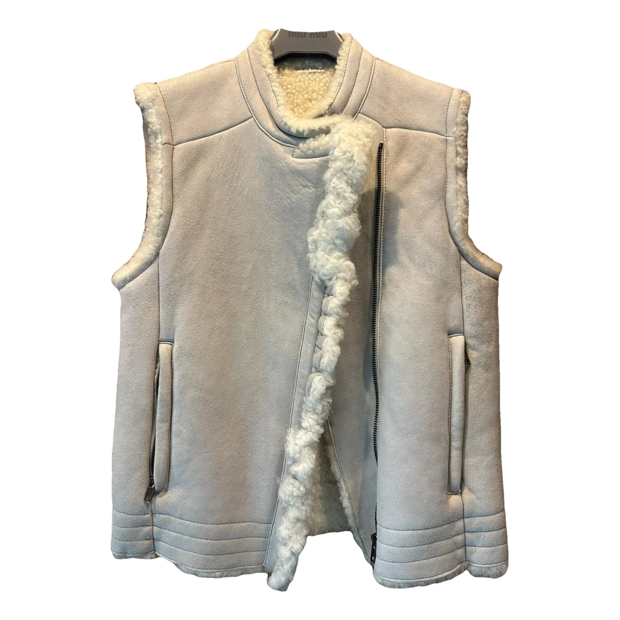 Pre-owned Miu Miu Faux Fur Short Vest In Multicolour