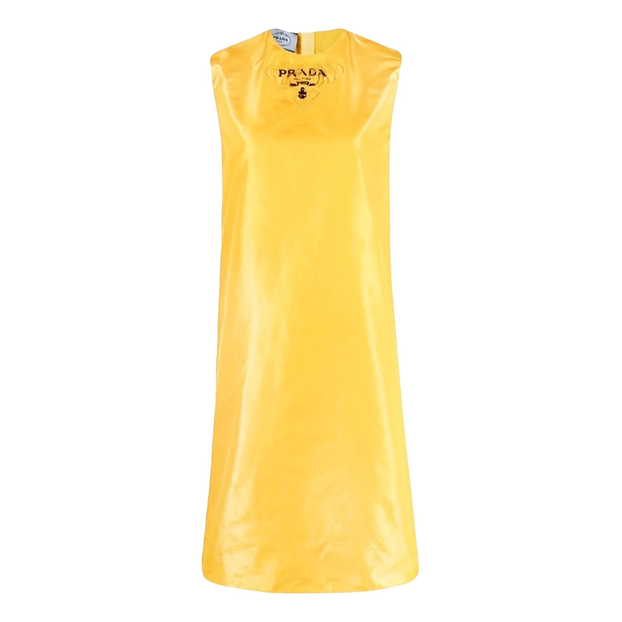 Pre-owned Prada Silk Mid-length Dress In Yellow