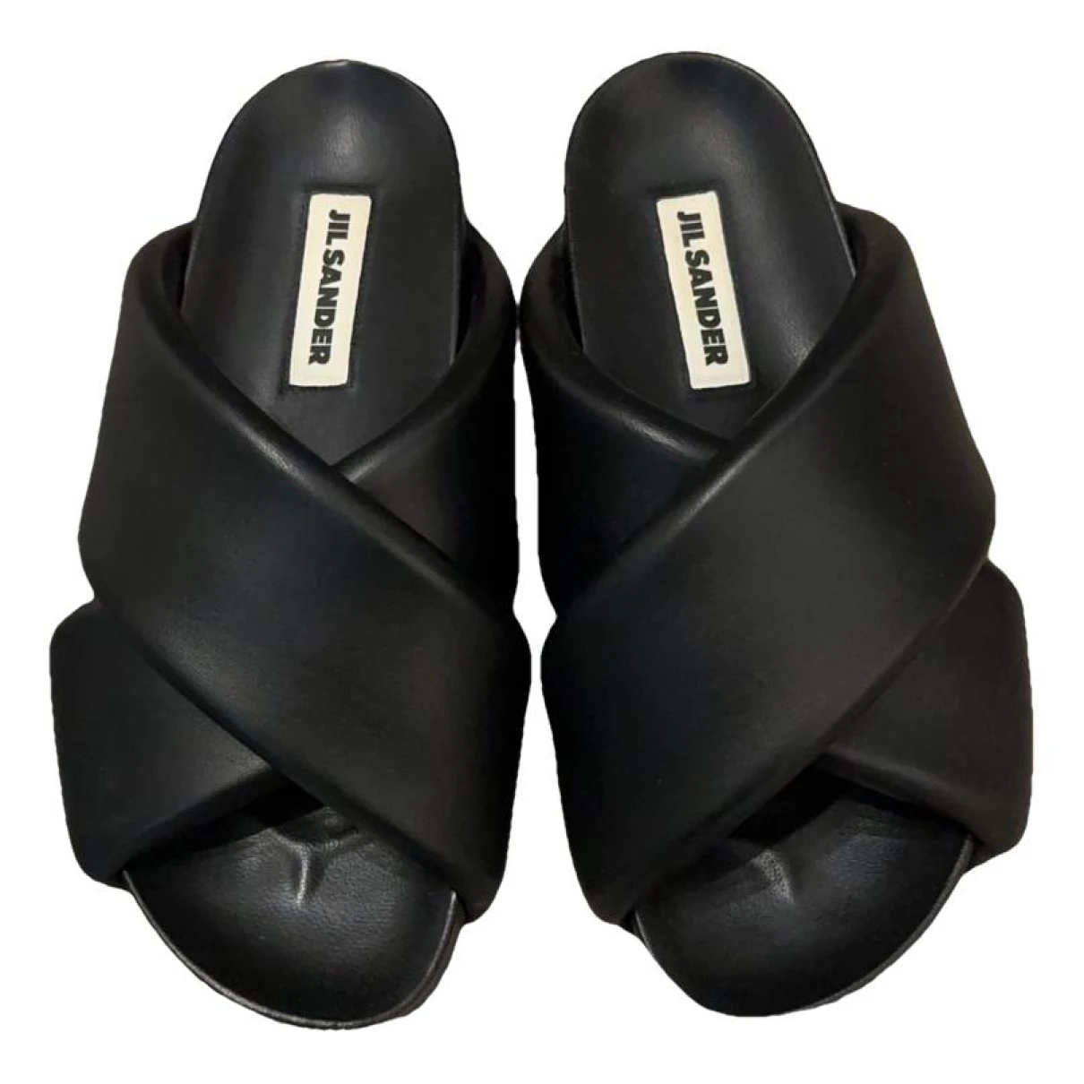 Pre-owned Jil Sander Leather Sandal In Black