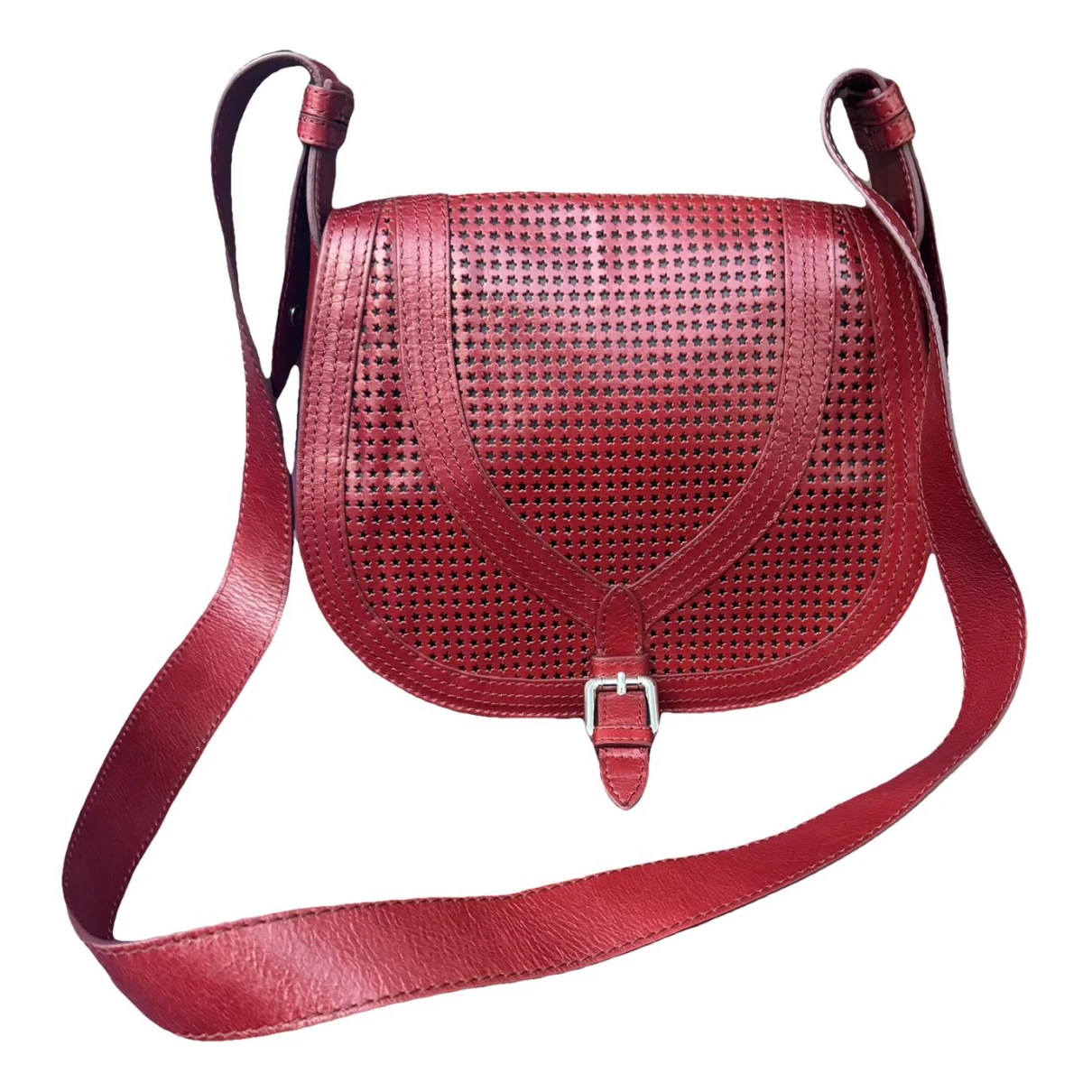 Pre-owned Just Cavalli Leather Crossbody Bag In Red