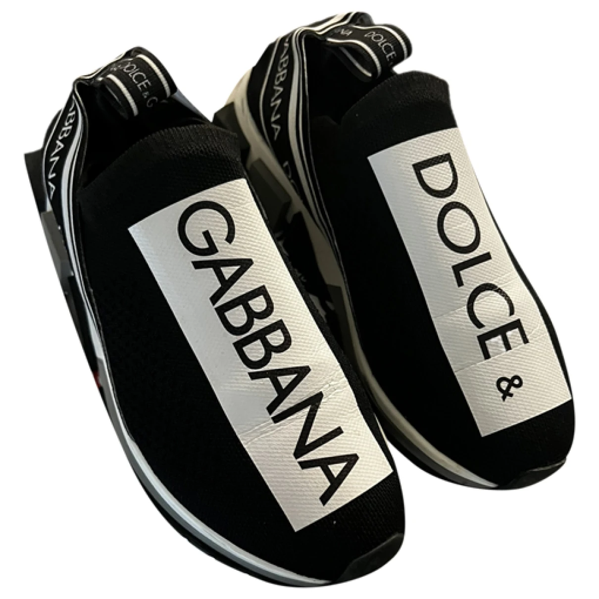 Pre-owned Dolce & Gabbana Sorrento Cloth Trainers In Black