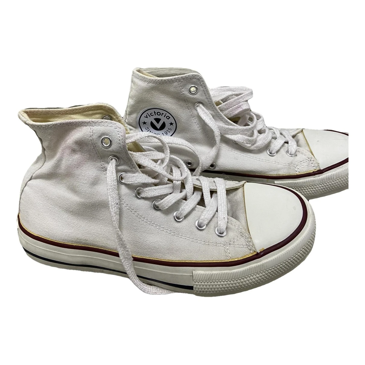 Pre-owned Victoria Cloth Trainers In White
