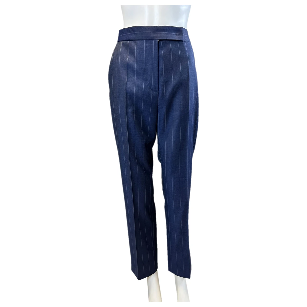 Pre-owned Max Mara Atelier Wool Straight Pants In Blue