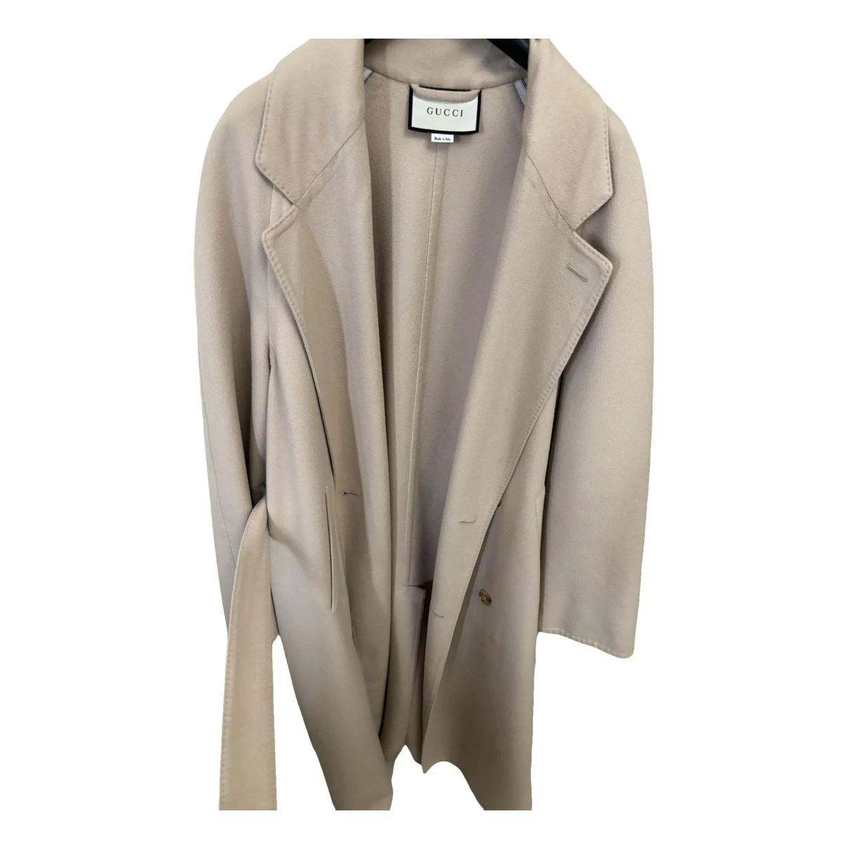 Pre-owned Gucci Cashmere Trench Coat In Beige